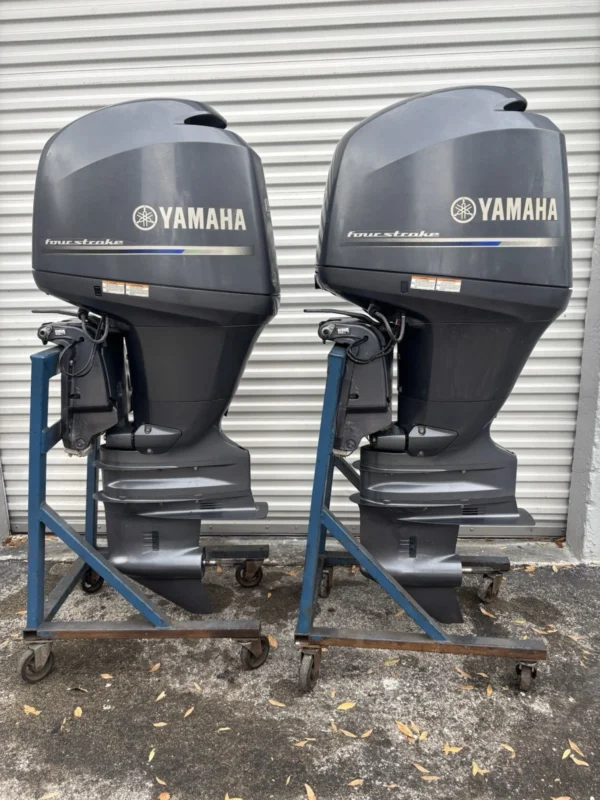 Used Pair of 2013 Yamaha F150XA 150 HP 4-Stroke Outboard Motors – Counter Rotation – 25″ (X) Shaft