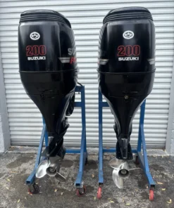 2006 Suzuki DF200 200HP 4-Stroke Outboard Motors Pair – 25” Shafts – 632 Hours