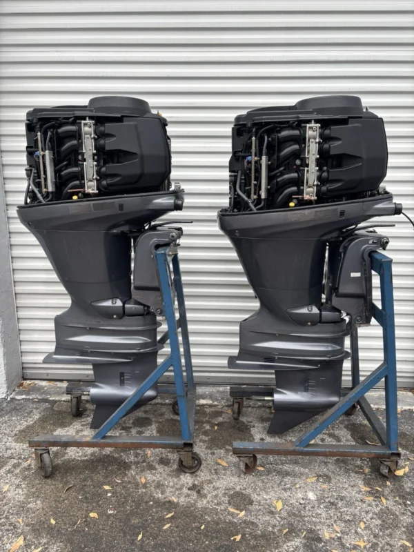 Used Pair of 2013 Yamaha F150XA 150 HP 4-Stroke Outboard Motors – Counter Rotation – 25″ (X) Shaft
