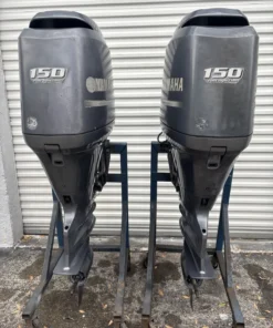 Twin Yamaha 150HP four stroke outboards , Twin Yamaha 150HP outboards, Yamaha 150HP four stroke pair, Yamaha F150 150HP motors, Yamaha counter rotating 150HP engines