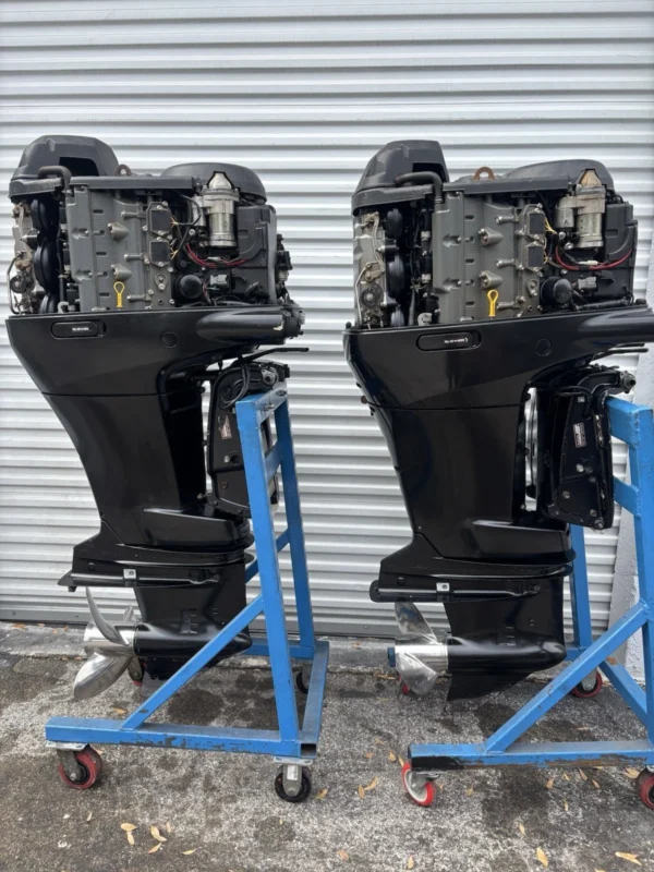 2006 Suzuki DF200 200HP 4-Stroke Outboard Motors Pair – 25” Shafts – 632 Hours