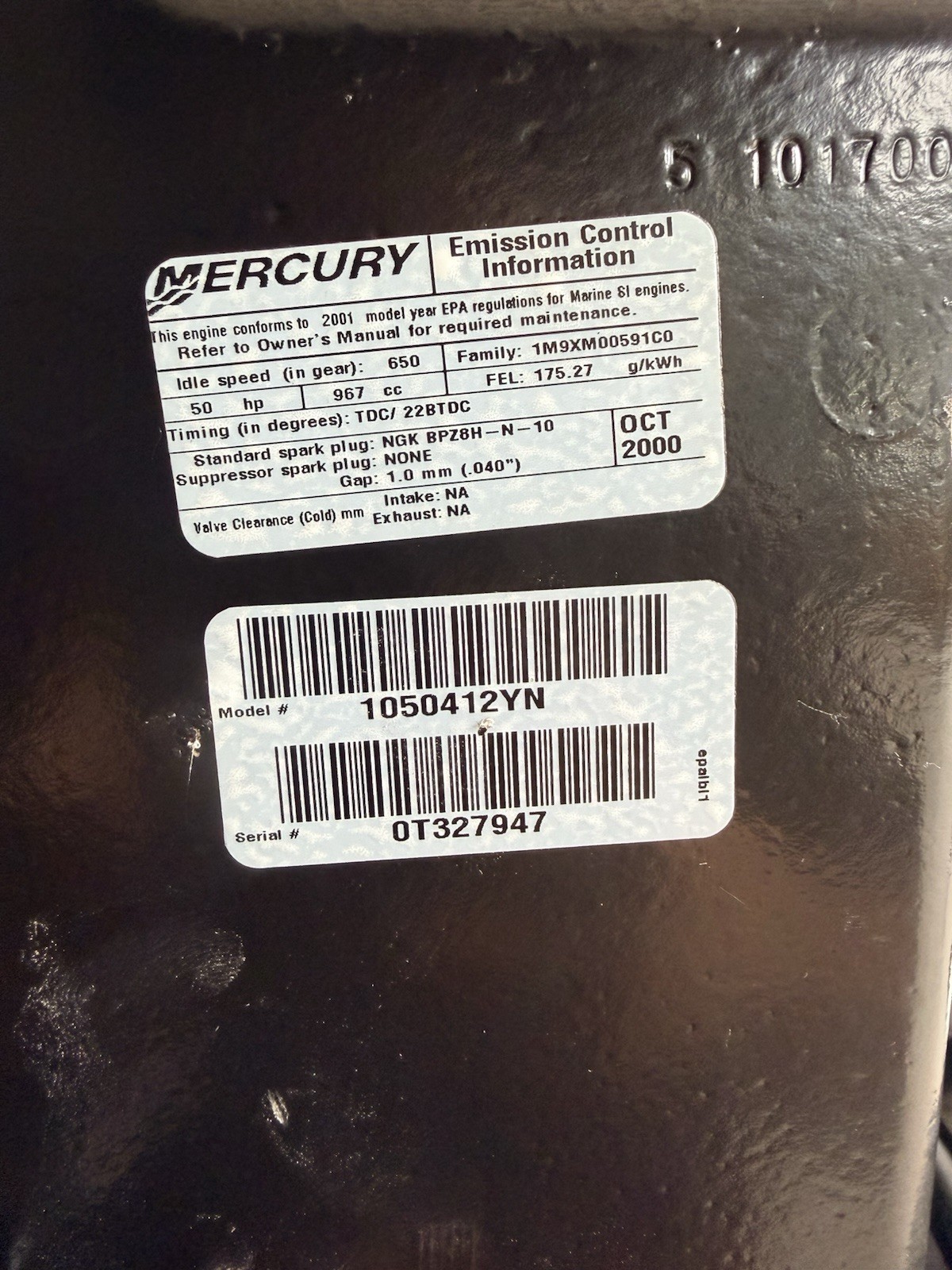 2001 Mercury 50HP 2-Stroke Outboard Motor 50ELPTO – 20” Shaft | Power Trim - Image 10