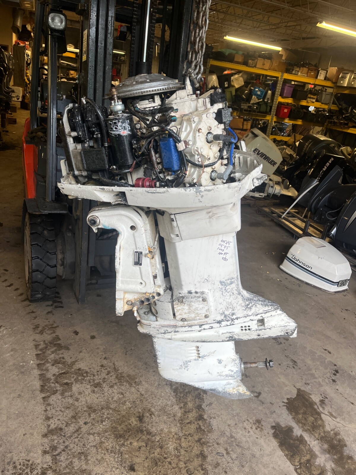 1985 Johnson 90 hp Carb 2-Stroke 20" Outboard Boat Motor Evinrude v4
