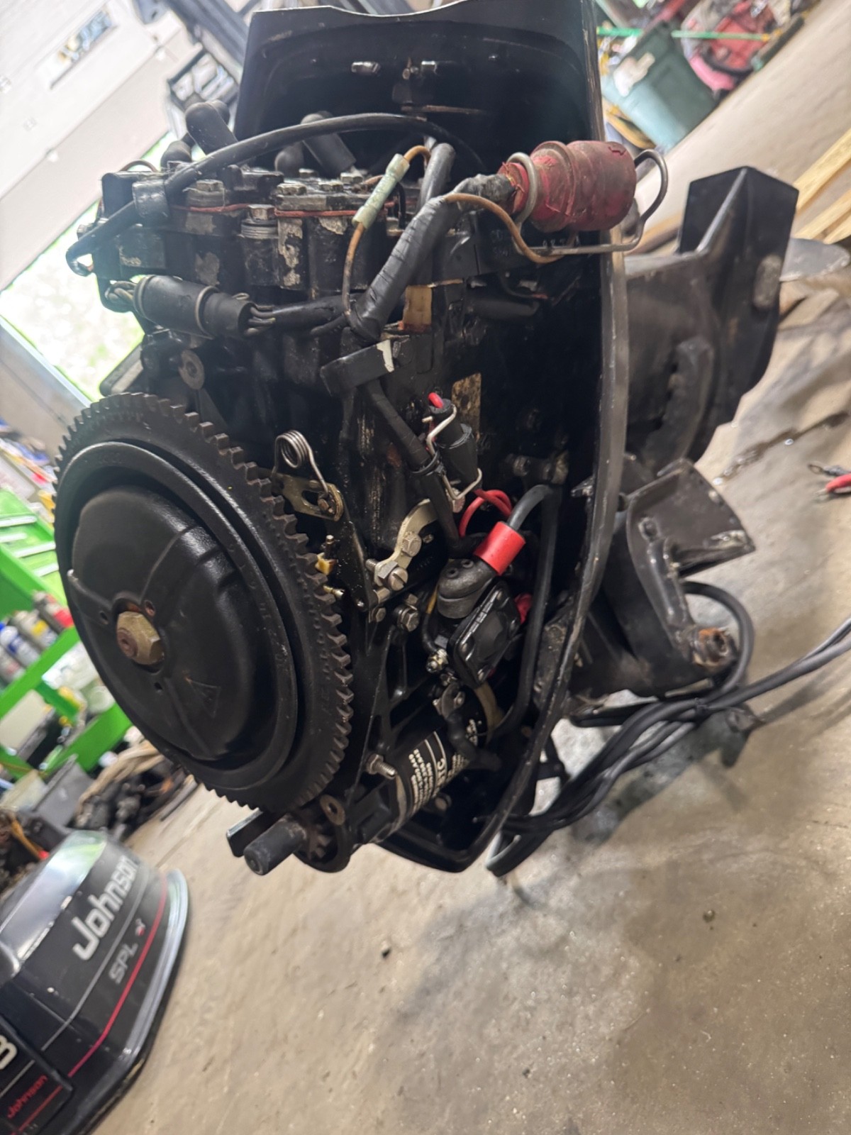 1996 Evinrude 28 hp Outboard Boat Motor Engine Johnson 20" Long Shaft Runs Well