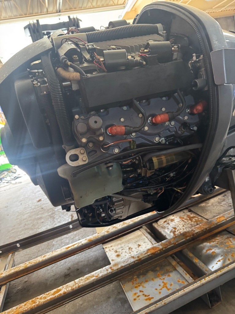 2003 Yamaha 150 HPDI 25" Outboard Boat Motor Engine Good Shape Runs Well V6 RH