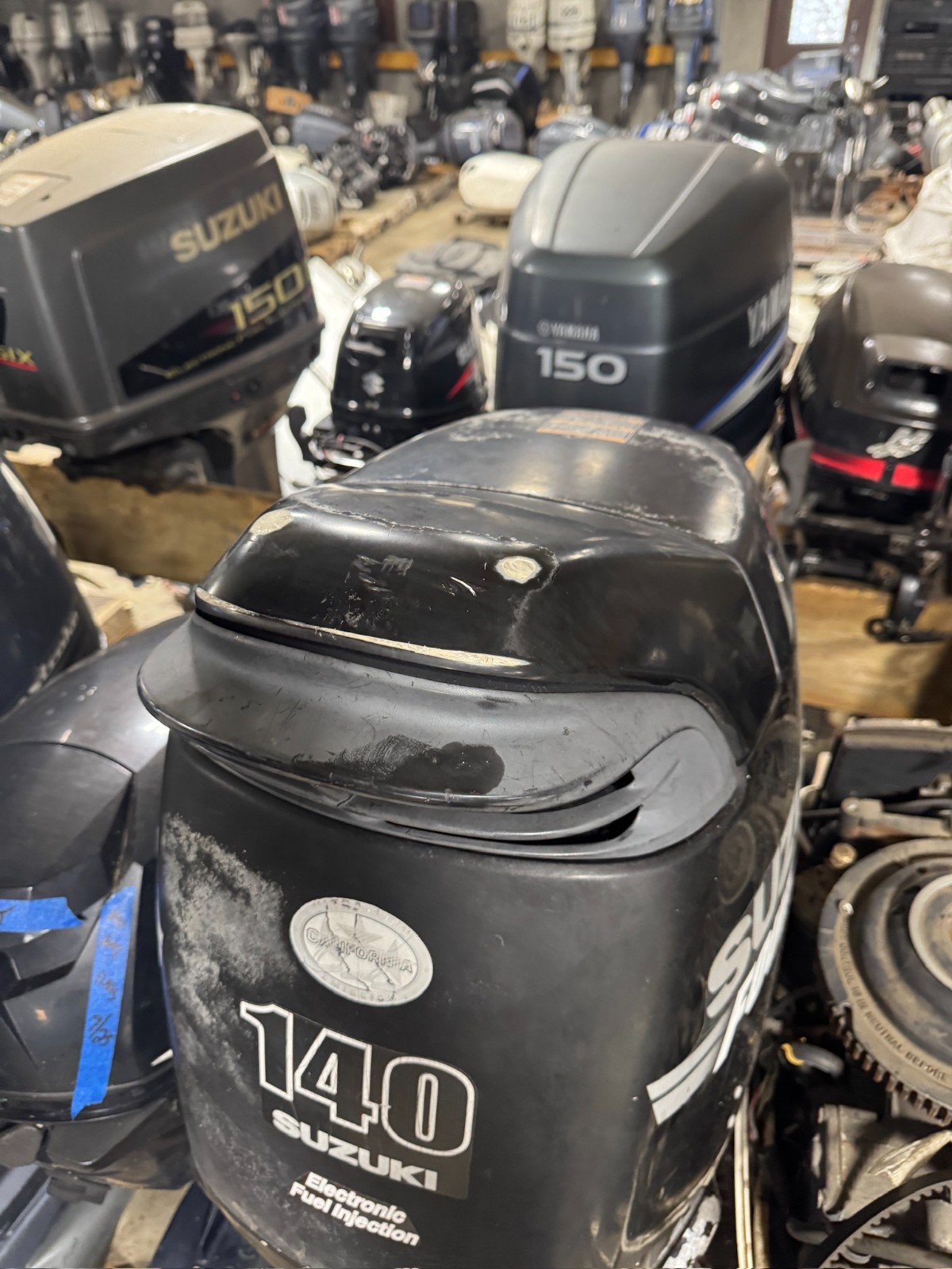 2005 Suzuki DF140 140 hp 4-Stroke 25" Outboard Boat Motor Engine Runs Well Prop