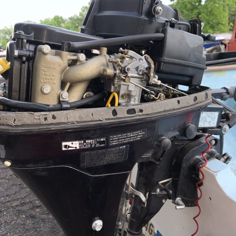 Used 2007 Tohatsu 9.8 HP 4-Stroke Outboard Motor – Electric Start Tiller – 25″ Extra Long Shaft
