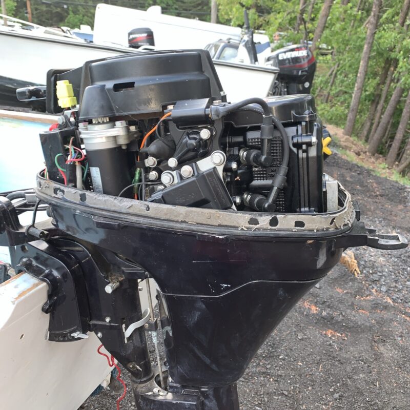 Used 2007 Tohatsu 9.8 HP 4-Stroke Outboard Motor – Electric Start Tiller – 25″ Extra Long Shaft