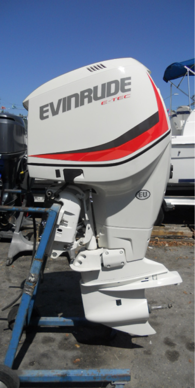 2012 Evinrude E-TEC 200 HP 2-Stroke DFI Outboard Motor – 25" Shaft – 350 Hours – Complete Rigging Included