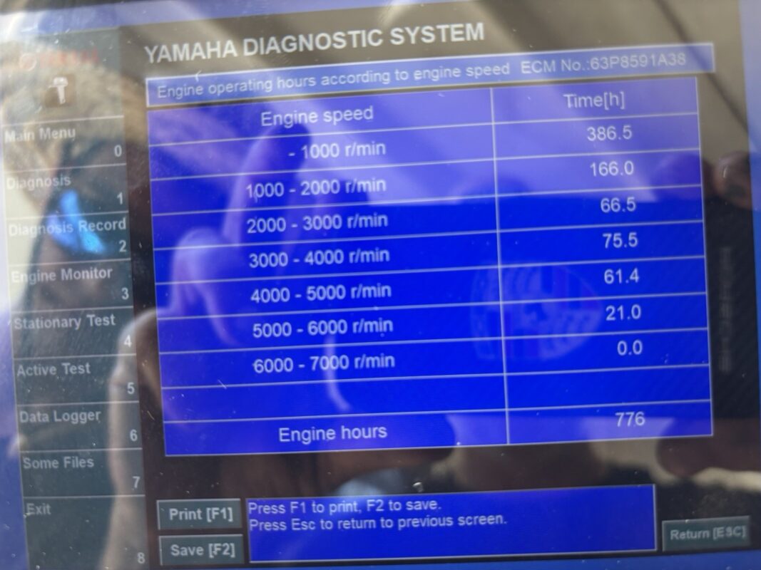 2016 Yamaha F150XB 150 HP 4-Stroke EFI Outboard Motor – 25" Shaft – 776 Hours – Complete Rigging Included