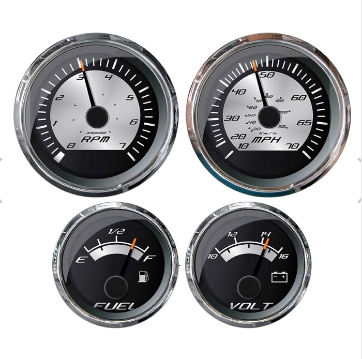 New Faria Outboard Platinum Outboard 4 Gauge Set Part # KTF0185