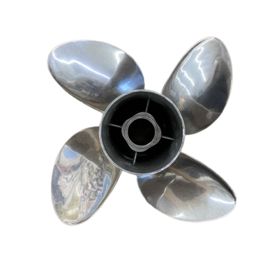 New OEM BRP / Johnson & Evinrude Cyclone 4-Blade Stainless Steel Outboard Propeller