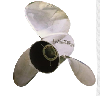 New OEM BRP Johnson & Evinrude Raker II HO Stainless Steel Outboard Propeller
