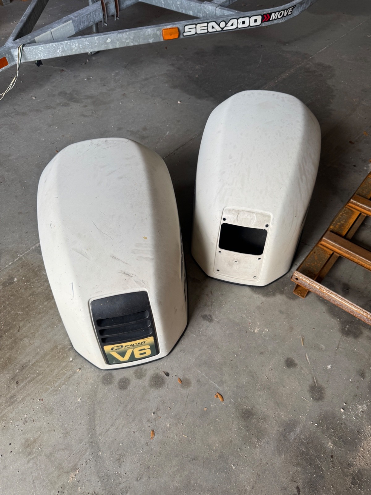 Pair 1997 Evinrude 150 hp FICHT 2-Stroke 25" Dual Twin Outboard Motors Props