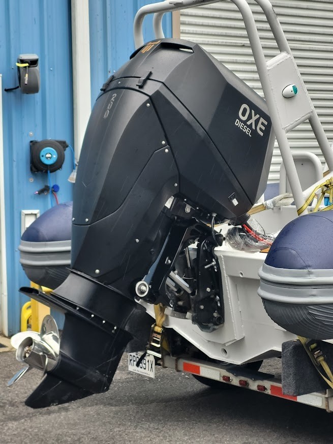 Used OXE Diesel 200HP Outboard Motor Complete Rigging Package – Low 381 Hours