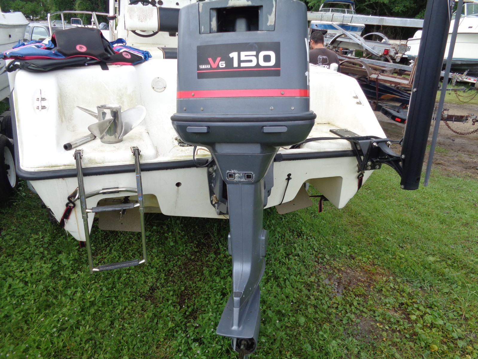 USED 1997 YAMAHA 150HP 25" 2 STROKE OUTBOARD BOAT MOTOR ENGINE C150TXRV