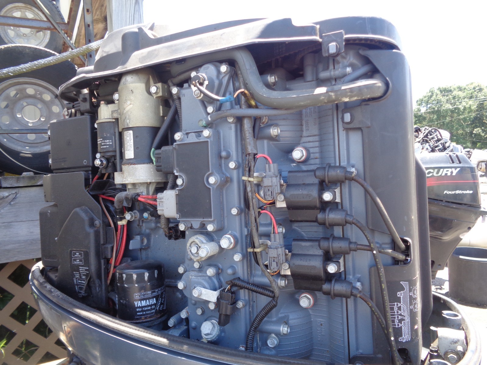 USED 2005 YAMAHA 150 HP 25" 4 FOUR STROKE OUTBOARD BOAT MOTOR F150 150hp ENGINE