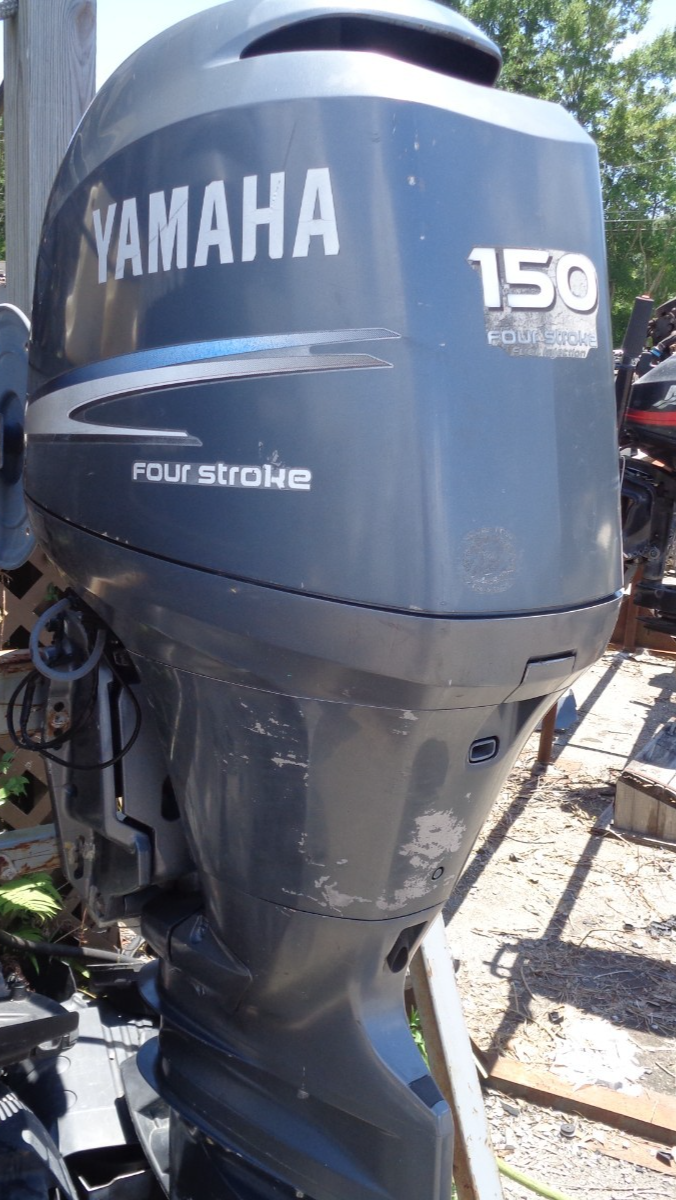 USED 2005 YAMAHA 150 HP 25" 4 FOUR STROKE OUTBOARD BOAT MOTOR F150 150hp ENGINE