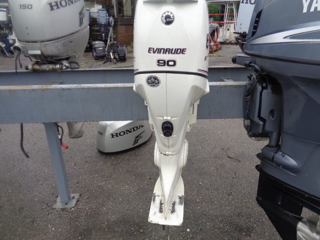 2013 Evinrude E-TEC 90HP 2-Stroke EFI Outboard Motor – 20" Shaft – Ready to Mount & Run