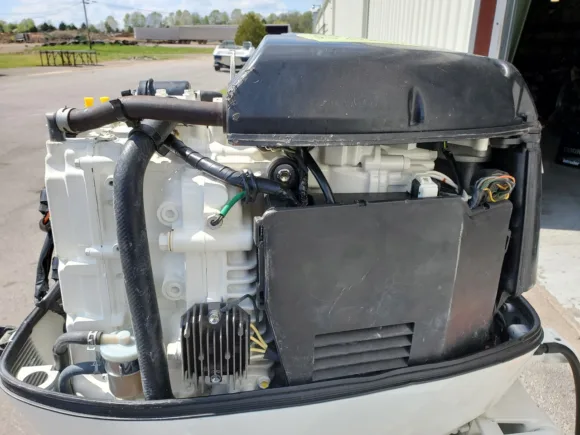Used 2003 Johnson 50HP 3-Cylinder EFI 4-Stroke Outboard Motor – 20" Long Shaft – 361 Hours – Electric Start
