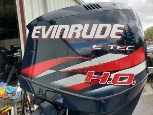 Used 2009 Evinrude E-TEC 250 HO V6 DFI 2-Stroke Outboard Motor – 25" Extra-Long Shaft – 399 Hours – New SEI Lower Unit