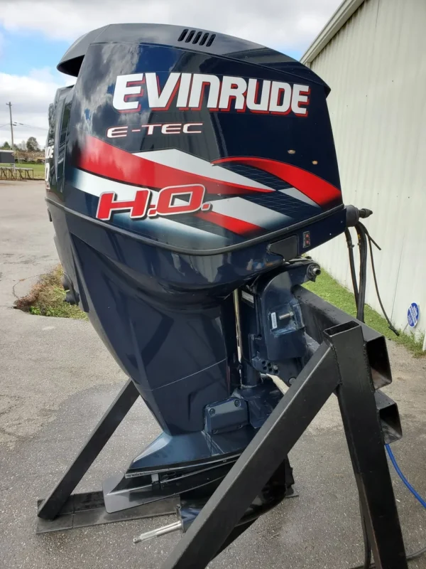 Used 2009 Evinrude E-TEC 250 HO V6 DFI 2-Stroke Outboard Motor – 25" Extra-Long Shaft – 399 Hours – New SEI Lower Unit