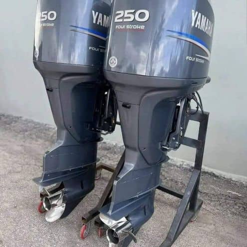 Used Twin 2012 Yamaha 250HP 4-Stroke EFI Outboard Motors – 352 Hours – Complete Rigging Included