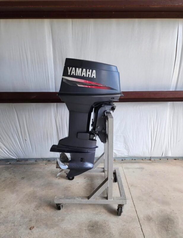 Used 2003 Yamaha 60 HP 3-Cylinder 2-Stroke Outboard Motor – 20" Shaft – 368 Hours – 120 PSI Compression – Controls & Propeller