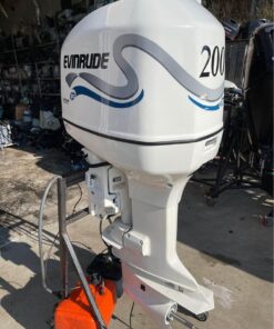 Used 2005 Evinrude 200 HP 2-Stroke Outboard Motor – 20″ Shaft – 125 Hours – Controls Included – Fully Serviced