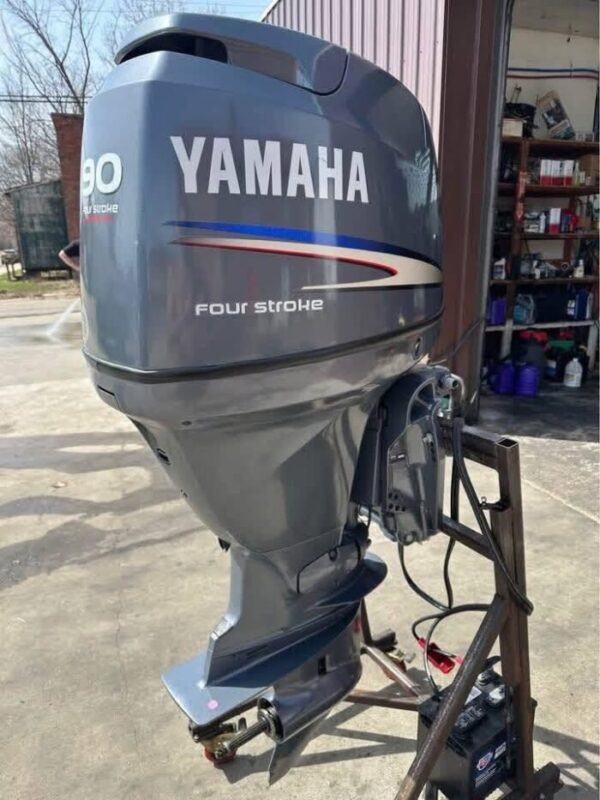 Used 2009 Yamaha F90 90 HP 4-Stroke EFI Outboard Motor – 20" Shaft – 260 Hours – Power Trim & Tilt – Original Condition