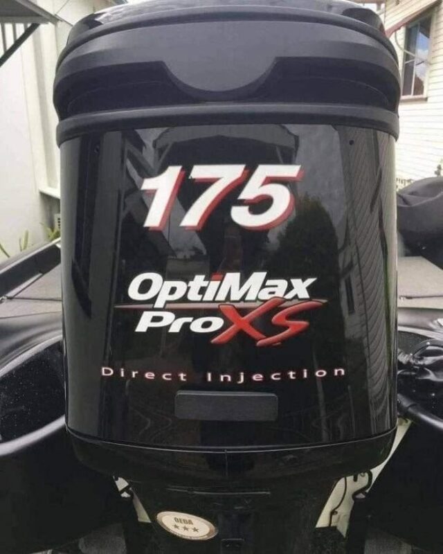 Used 2012 Mercury 175 HP Pro XS OptiMax 2-Stroke Outboard Motor – 25" Shaft – 284 Hours – Complete Rigging