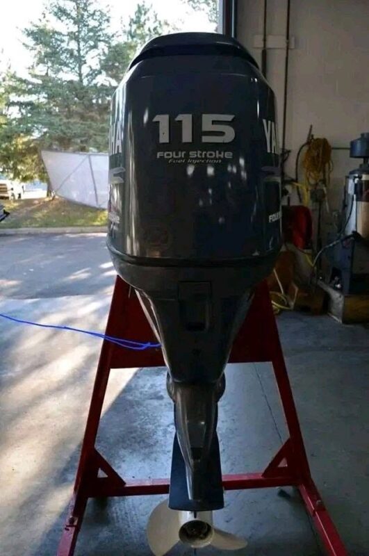 Used 2012 Yamaha F115 115 HP 4-Stroke Outboard Motor – 25" Shaft – 450 Hours – Controls & Gauges Included
