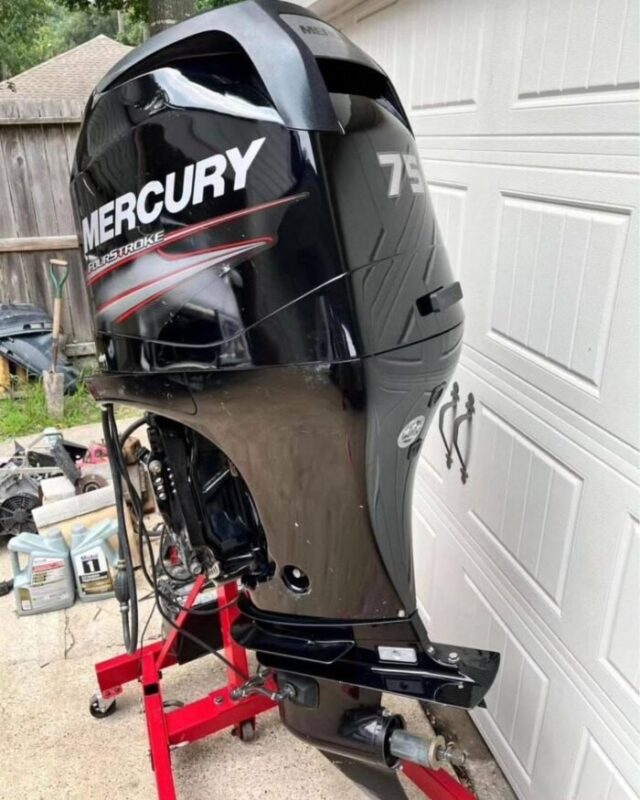 Used 2013 Mercury 75 HP ELPT 4-Stroke Outboard Motor – 20" Shaft – 232 Hours – 200 PSI Compression – Freshwater Only – Fully Serviced