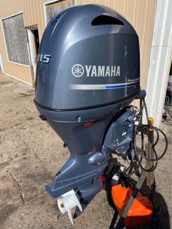 Used 2015 Yamaha 115 HP 4-Stroke F115LB Outboard Motor – 20" Shaft – 129 Hours