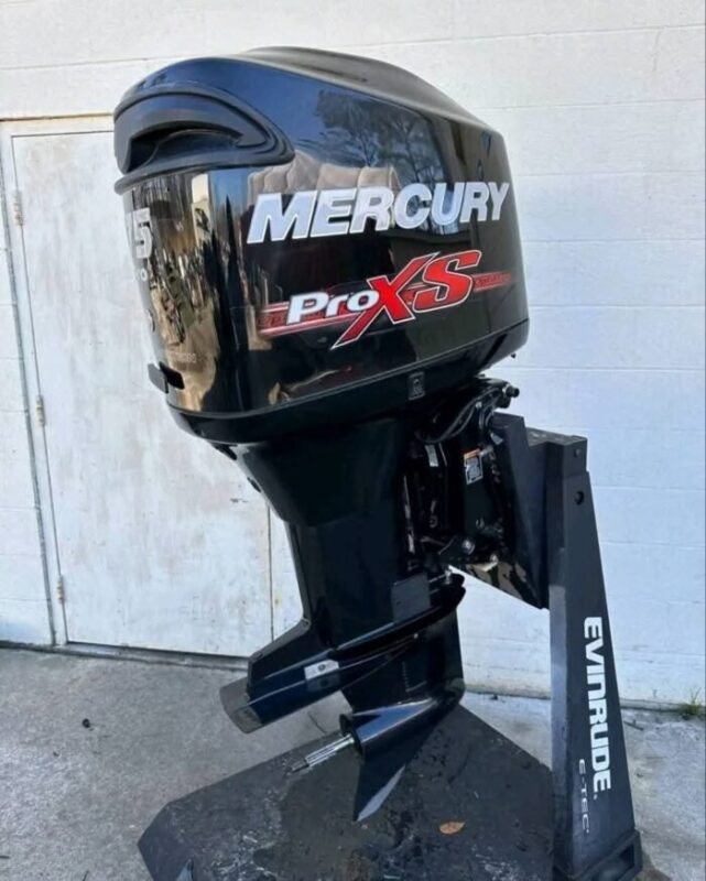 Used 2016 Mercury 175 HP Pro XS OptiMax 2-Stroke Outboard Motor – 20" Shaft – 210 Hours – Rigging Included