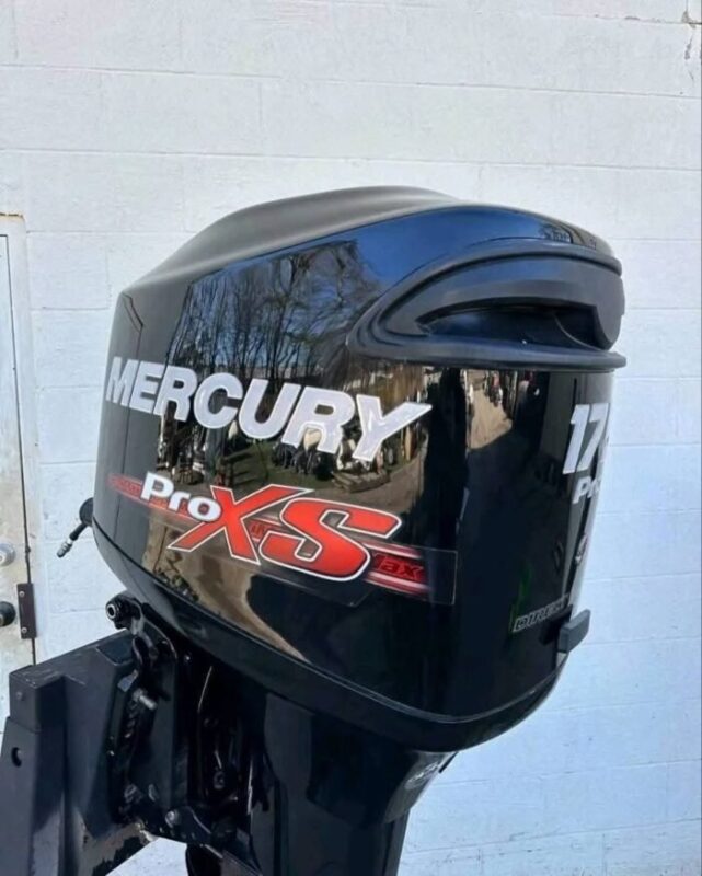 Used 2016 Mercury 175 HP Pro XS OptiMax 2-Stroke Outboard Motor – 20" Shaft – 210 Hours – Rigging Included