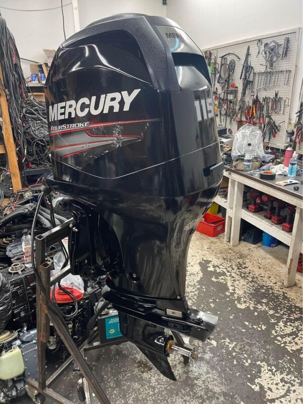 Used 2020 Mercury 115 HP EFI 4-Stroke Outboard Motor – 25" Shaft – 74 Hours – Like New