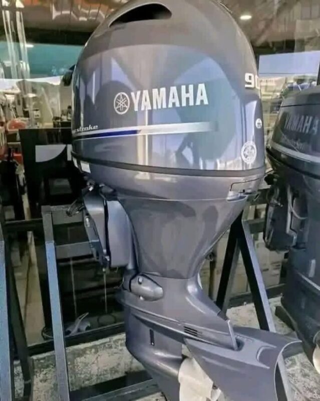 Used 2022 Yamaha F90 90 HP 4-Stroke Outboard Motor – 20" Shaft – 167 Hours – 210 PSI Compression – Like New