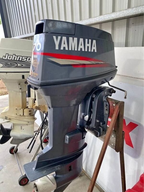 Used Yamaha 70 HP 2-Stroke Outboard Motor – 20" Shaft – Complete Rigging Package – Remote Control